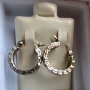 Pagoda earrings hoops 925 silver